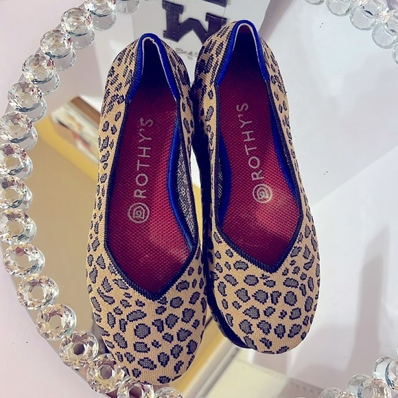 Rothy’s  Retired  Leopard Print Round Toe Slip on Ballet Flats Women Size 7 - Picture 8 of 10